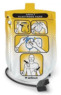 Defibtech Lifeline AED Adult Defibrillation Pads, Replacement Set (1 Left, 1 Right), DDP-100