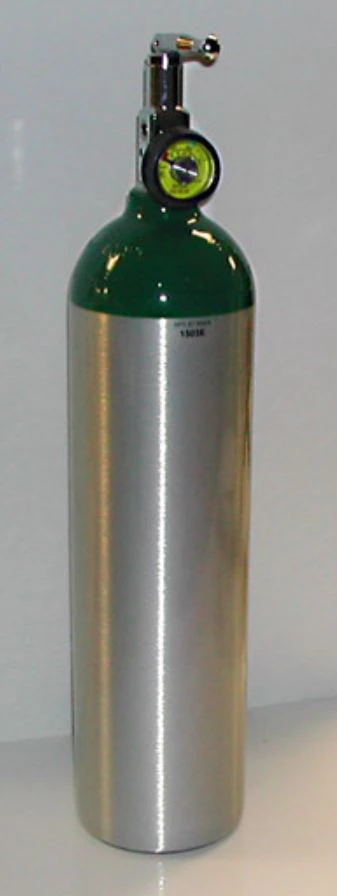 Mada Medical Products Size D Aluminum Oxygen Cylinder with Toggle and Gauge, 416L