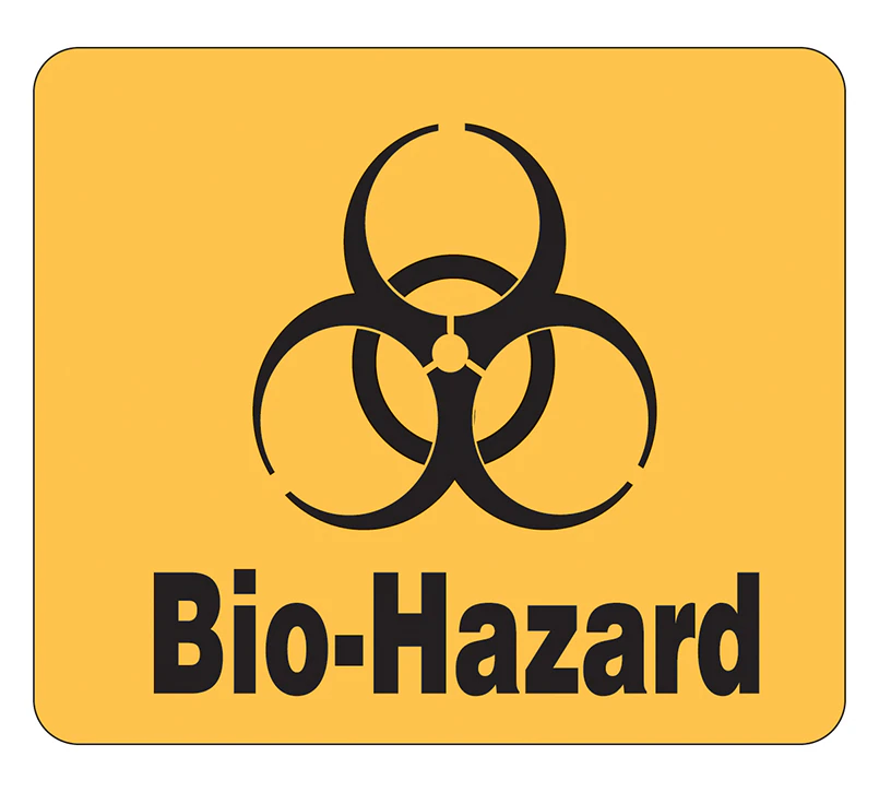 Biohazard Label, Fluorescent Orange/Black, 3-1/2" x 3", 1000/Package