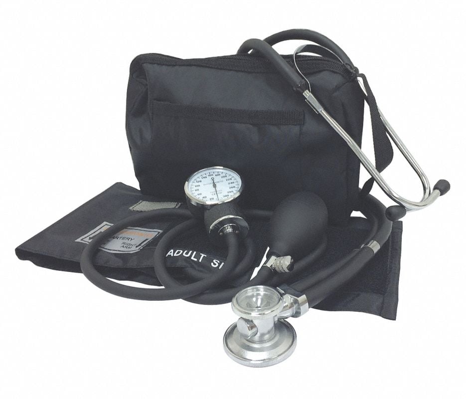 Sprague Rappaport Sphygmomanometer Kit, Complete Set, Black, Latex-Free, Arm Dial Display