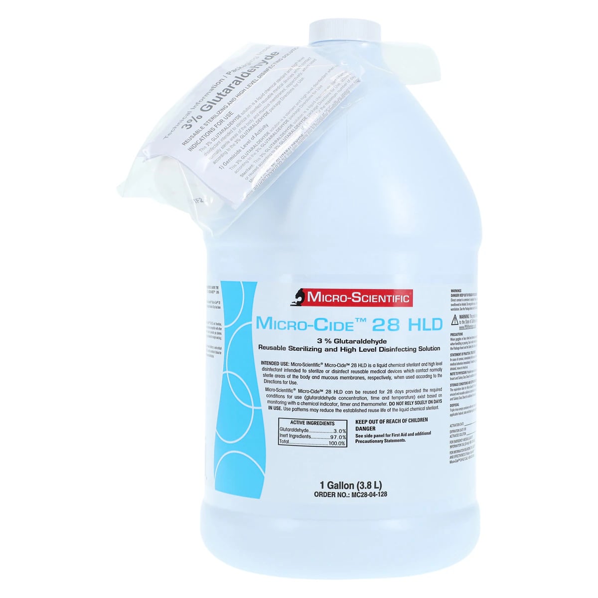 Micro-Scientific Micro-Cide 28 HLD Cold Sterilization Solution, 3% Glutaraldehyde, 1 Gallon, MICROCIDE1
