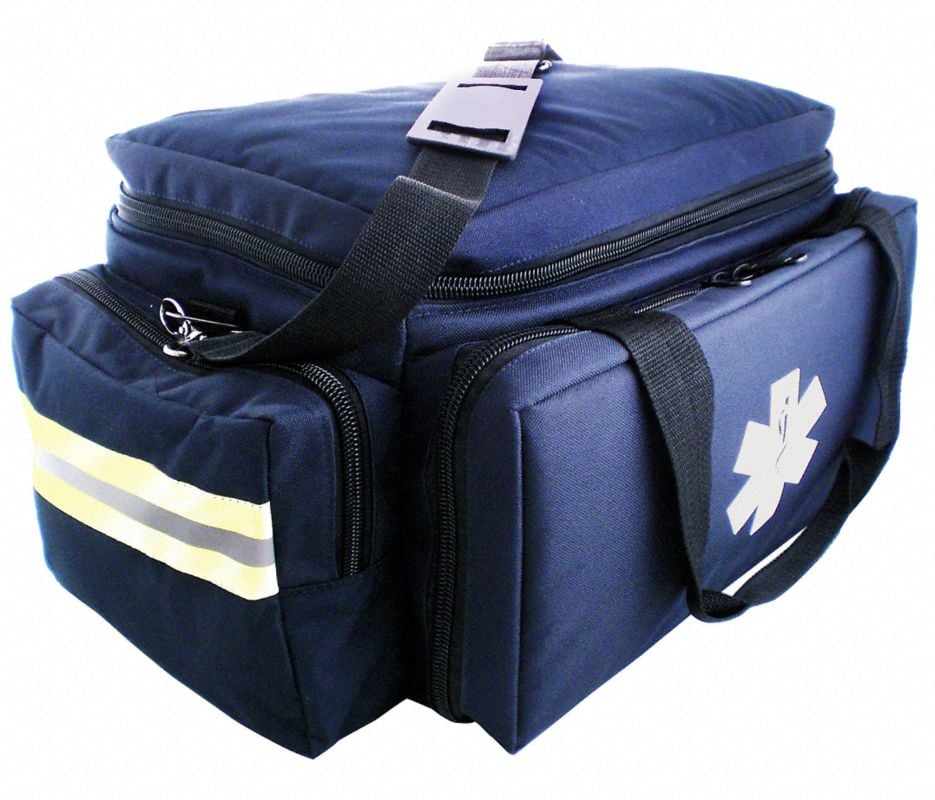Medsource International Small Padded Trauma Bag, Navy, 17.5x10.5x7.5"