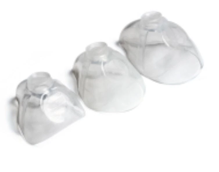 O-Two Medical Technologies Universal Resuscitation Mask, Clear, All Ages, Reusable, 22mm Inlet Connector, 12/Case