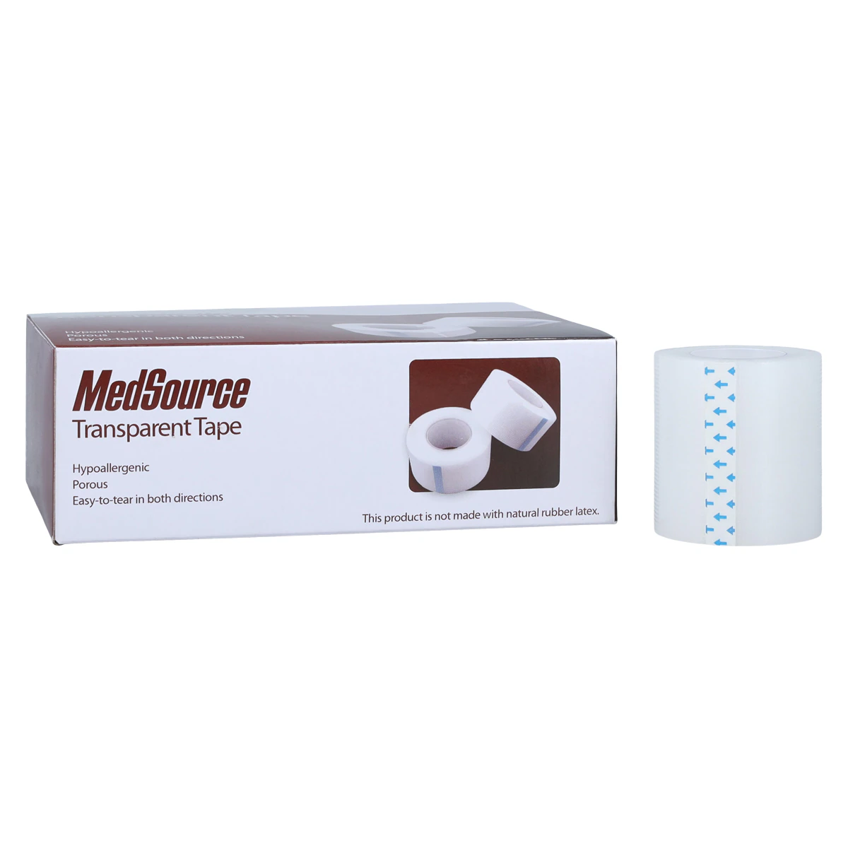 Medsource International Transparent Plastic Medical Tape, 2" x 10 yd, Clear, 6/Box