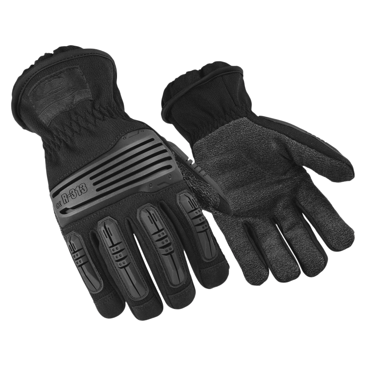 Ringers Kevlar/Flexible Thermoplastic Rubber Extrication Impact Gloves, X-Small, Black, 1 Pair