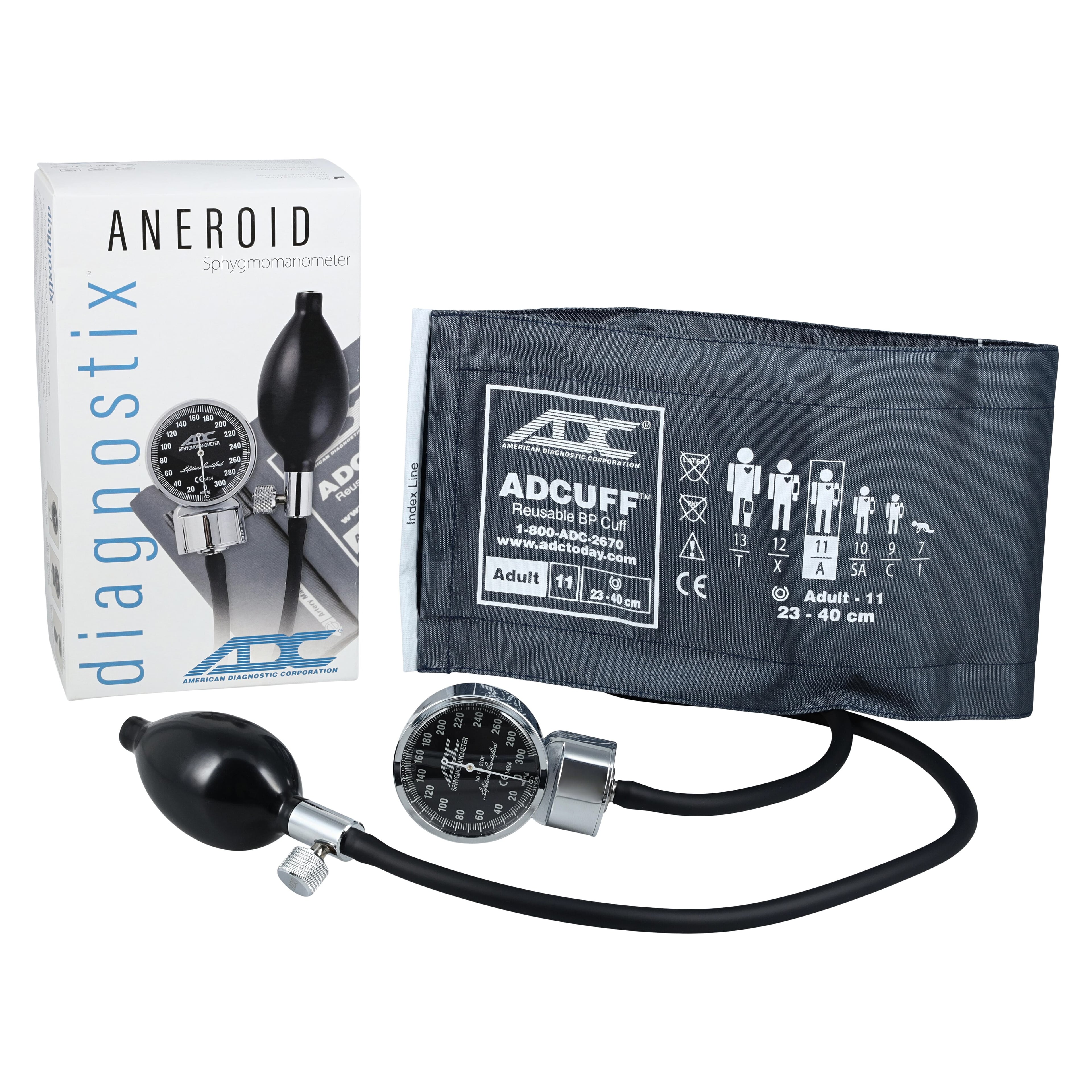 Diagnostix 700 Series Aneroid Sphygmomanometer, Size 11, Navy Blue, Latex-Free, Luminescent Dial