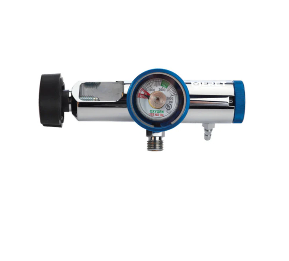 Magnum Oxygen Regulator, 0-25 L/min, Brass/Chrome, 6.5x3.5x3.5 in