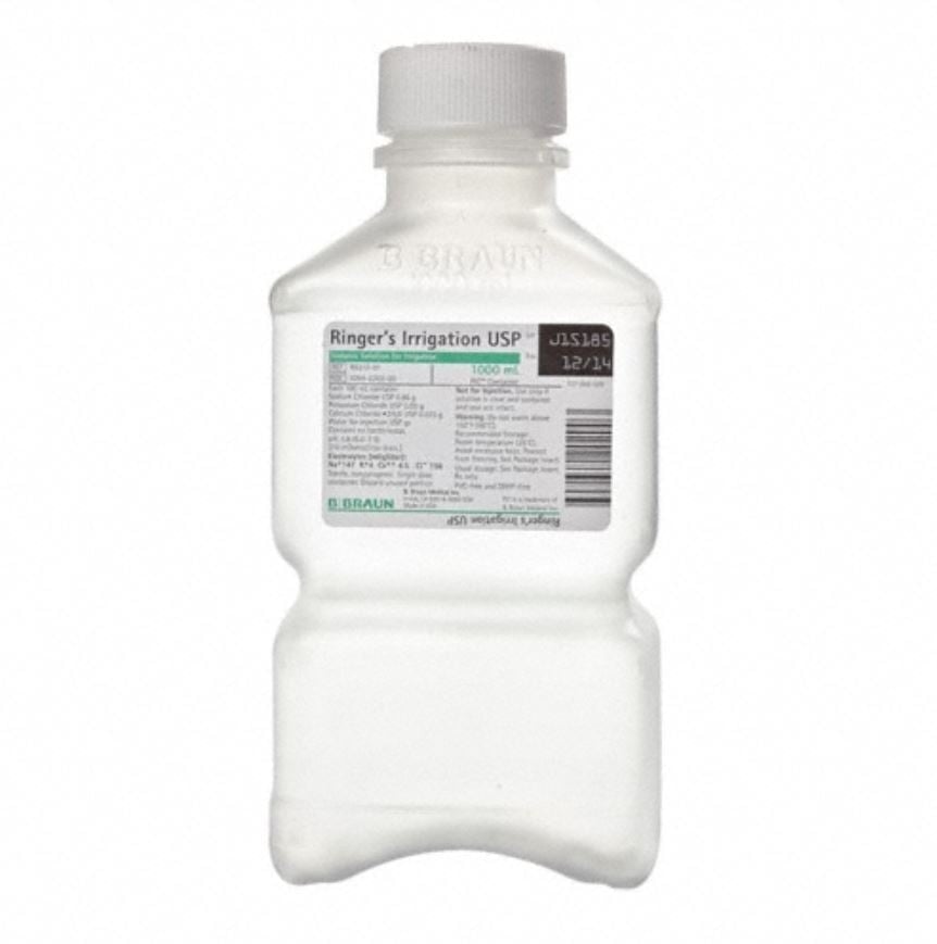 B. Braun Lactated Ringer's Irrigation Solution, 1000 mL Plastic Container, Sterile, 16/Case
