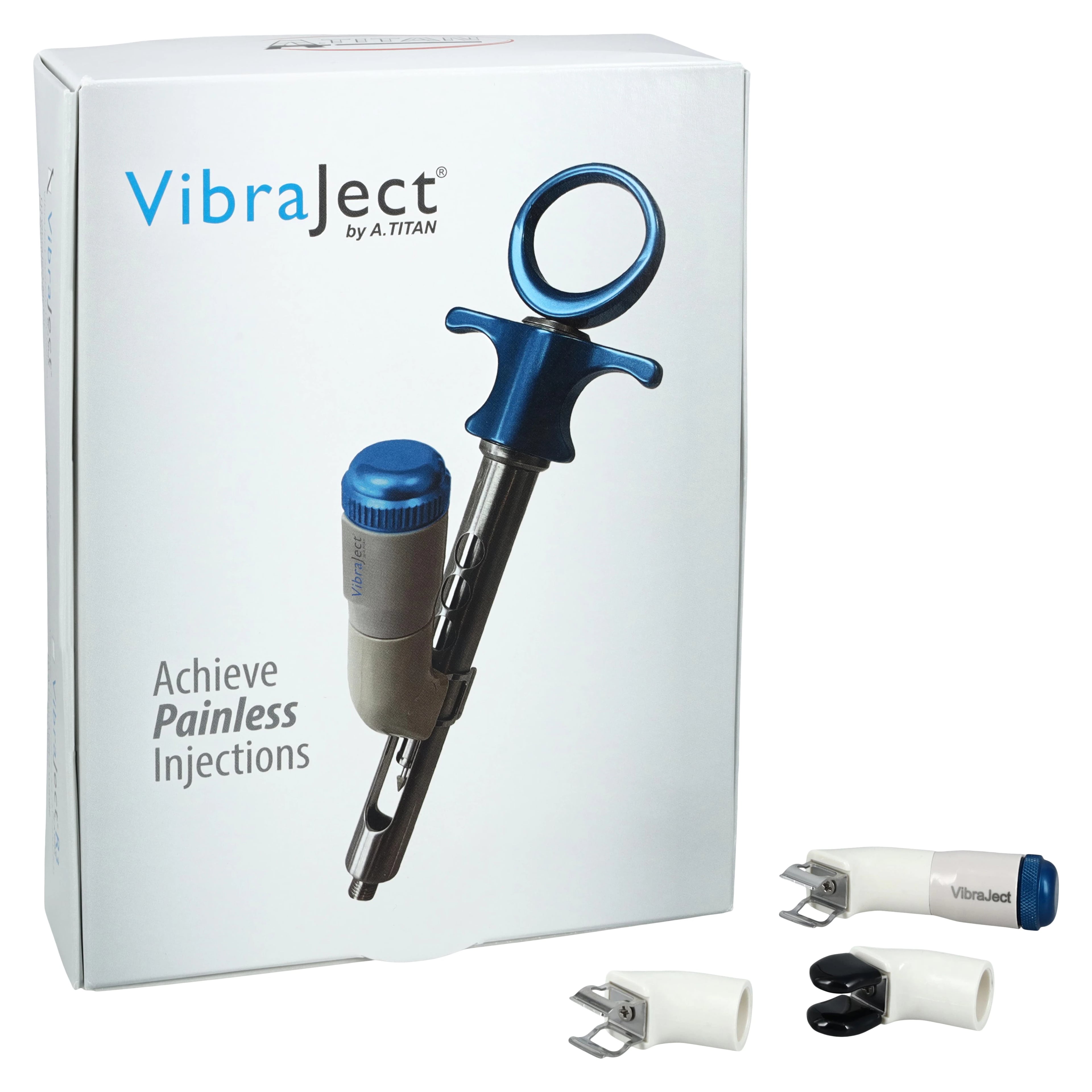 VibraJect System Kit, VJ2002, Cordless Vibrating Injection Accessory with Motor, Syringe Clips, Silicone Sleeves, and Batteries