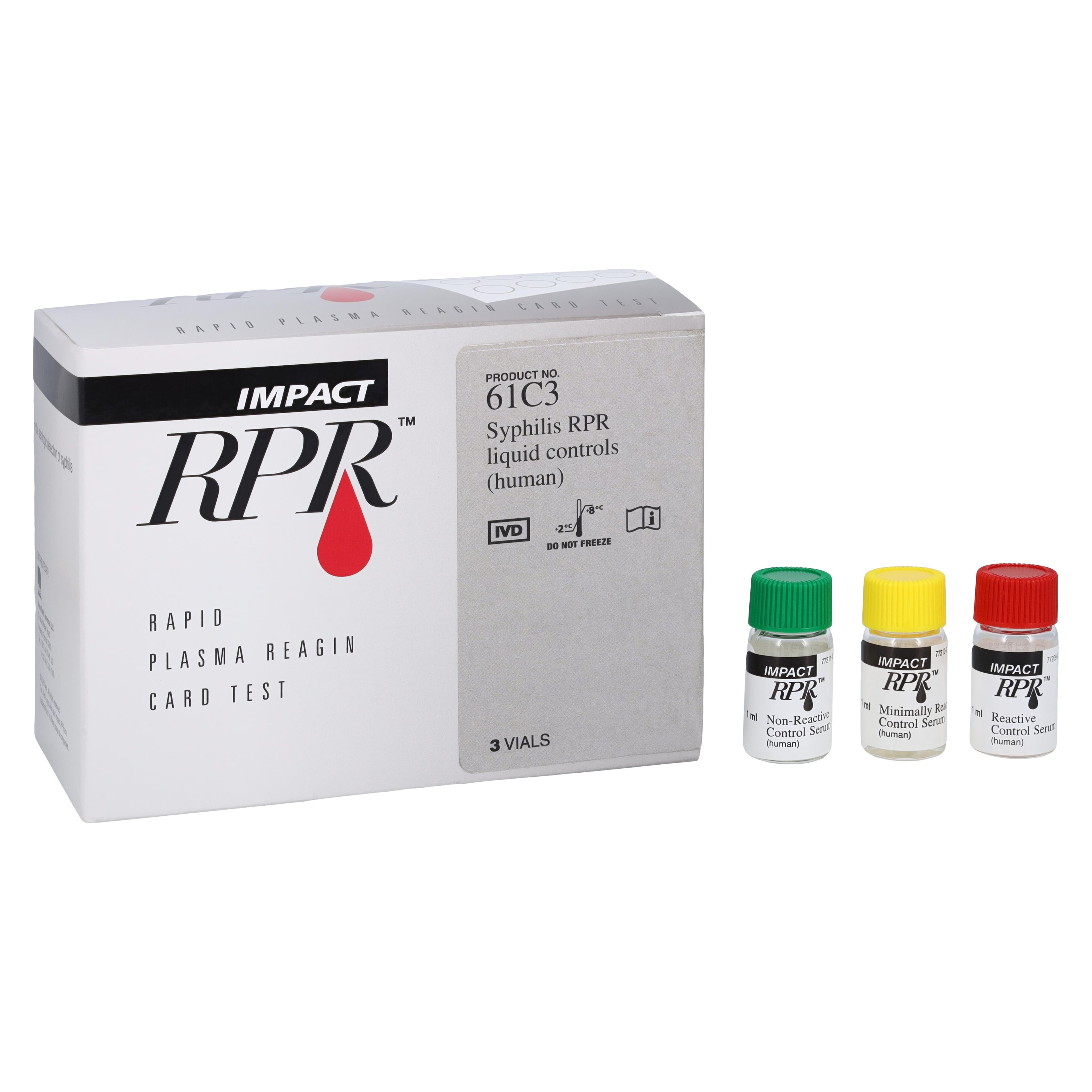 Impact RPR Liquid Control Kit, Reactive/Weak/Nonreactive, 3 x 1 mL, 3/Package