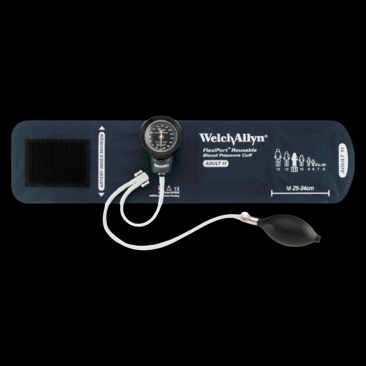 Tycos Classic Series Aneroid Sphygmomanometer, Pocket Adult, Black, Latex-Free, Arm Dial Display