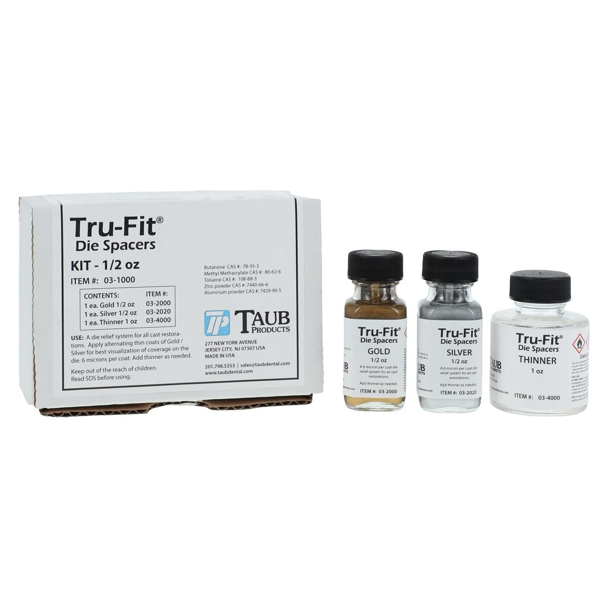 Tru-Fit Die Spacer Complete Kit, Gold/Silver, Each