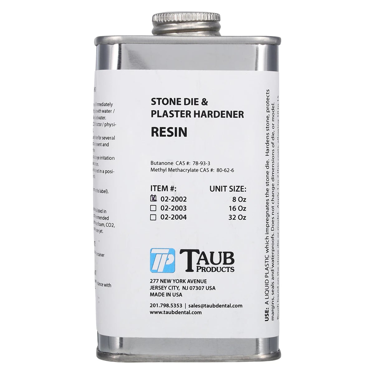 Taub Stone Die & Plaster Hardener Resin, Yellow, 8 oz Bottle