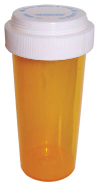 Clarke Container Medicine Vial, Plastic, 60 Dram, Amber, Reversible Cap, 90/Case
