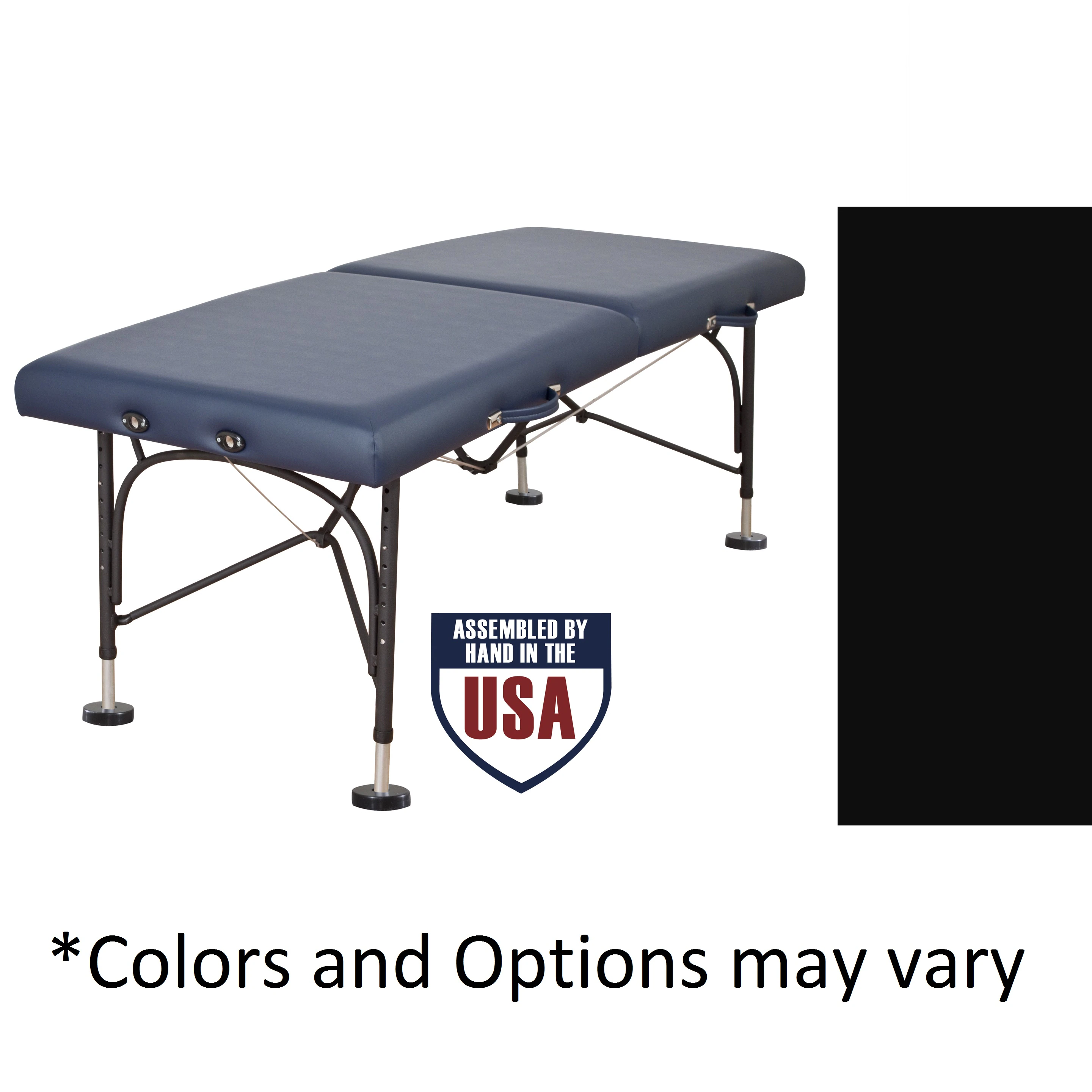 Oakworks BOSS Treatment Table, 29" Top, Fixed Height, with Face Rest and Casters, Black, 600 lb Capacity