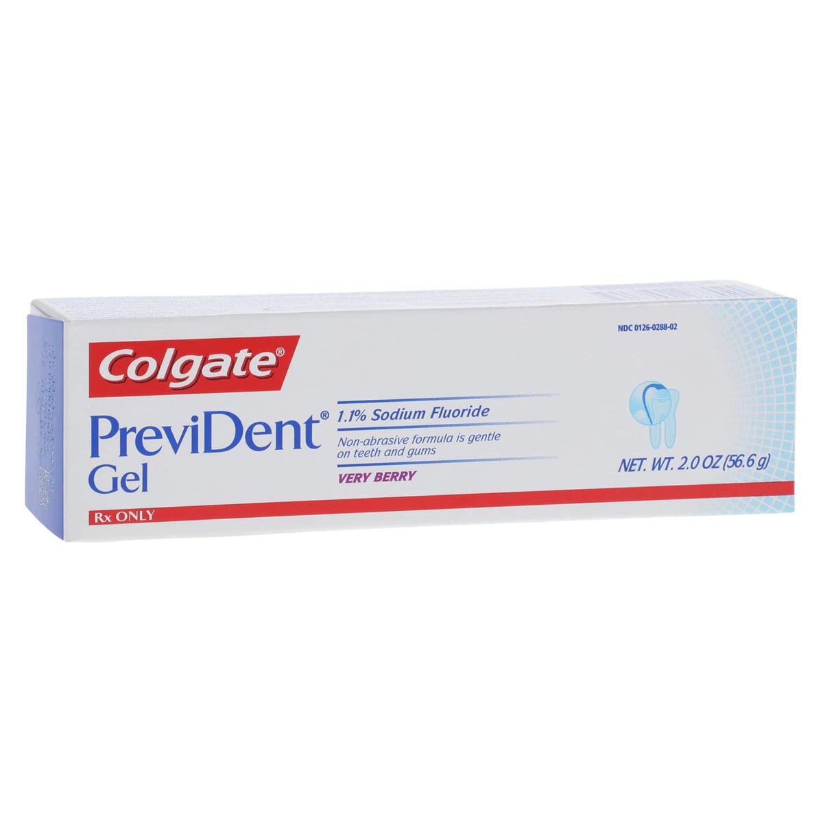Colgate PreviDent Brush-On Gel, 1.1% NaF, 5000 ppm Fluoride, Berry Flavor, 2 oz Tube, Rx Only
