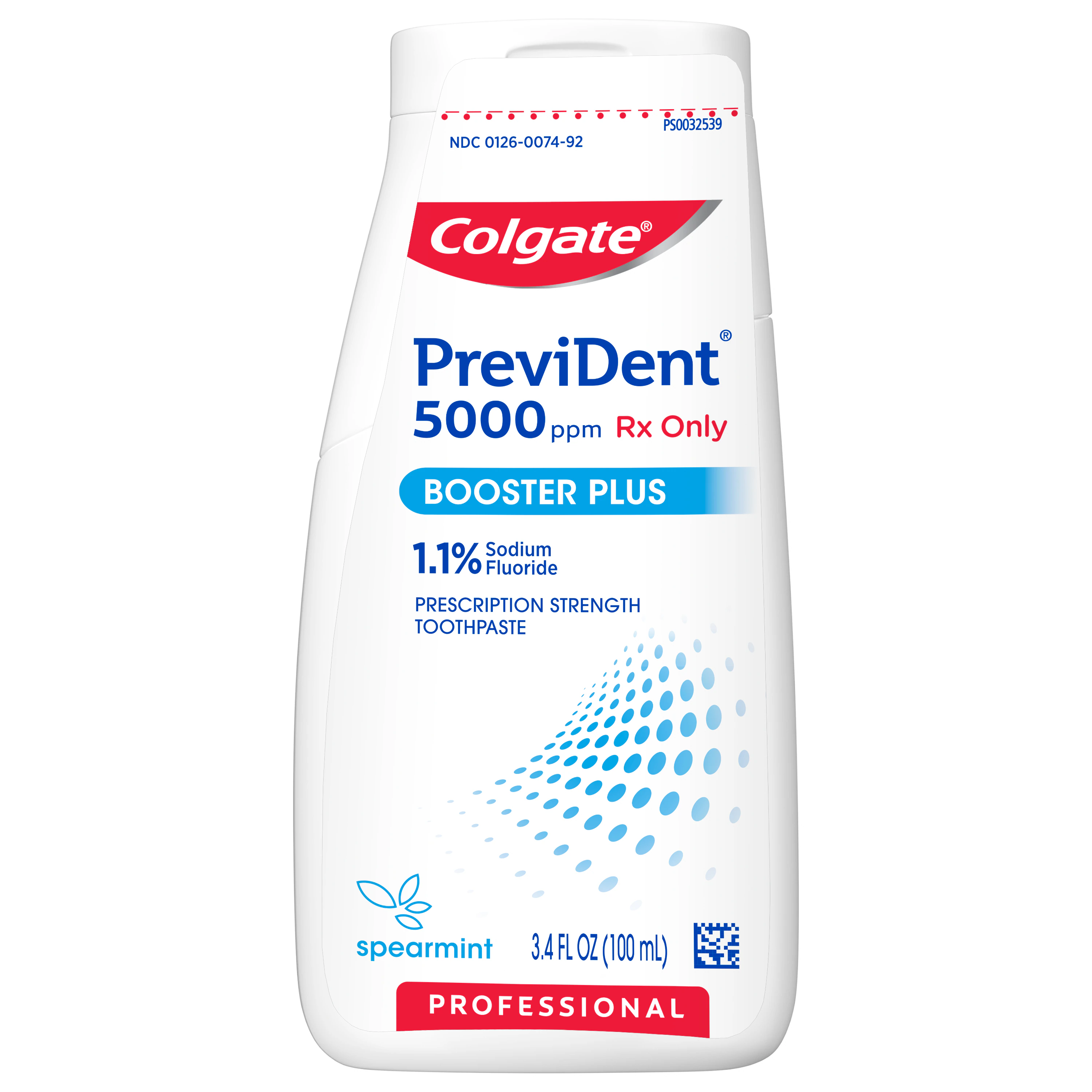 PreviDent 5000 ppm Booster Plus Toothpaste, 1.1% NaF, Spearmint, 3.4 oz Bottle