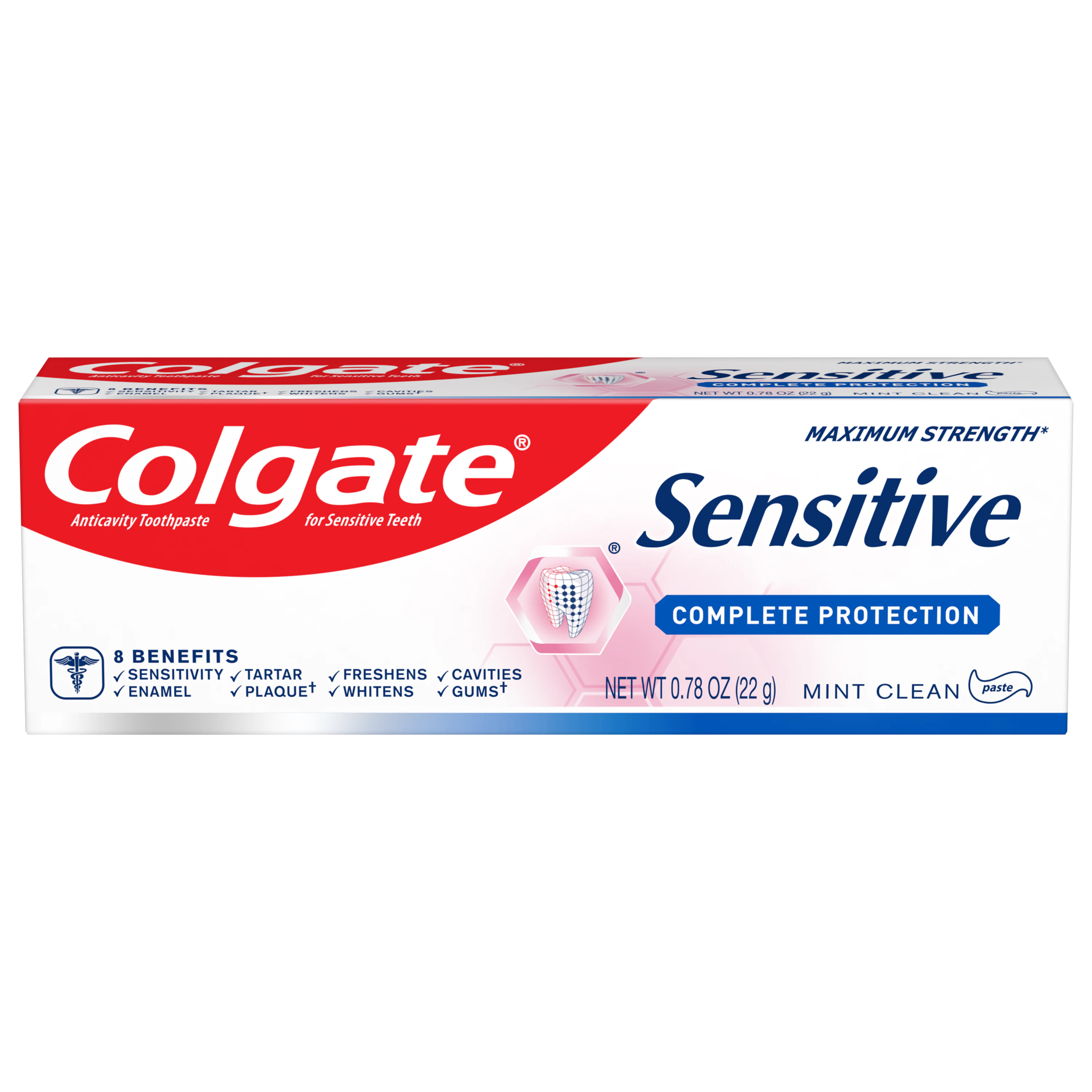 Colgate Sensitive Complete Protection Toothpaste, Clean Mint, 0.78 oz, 24/Case