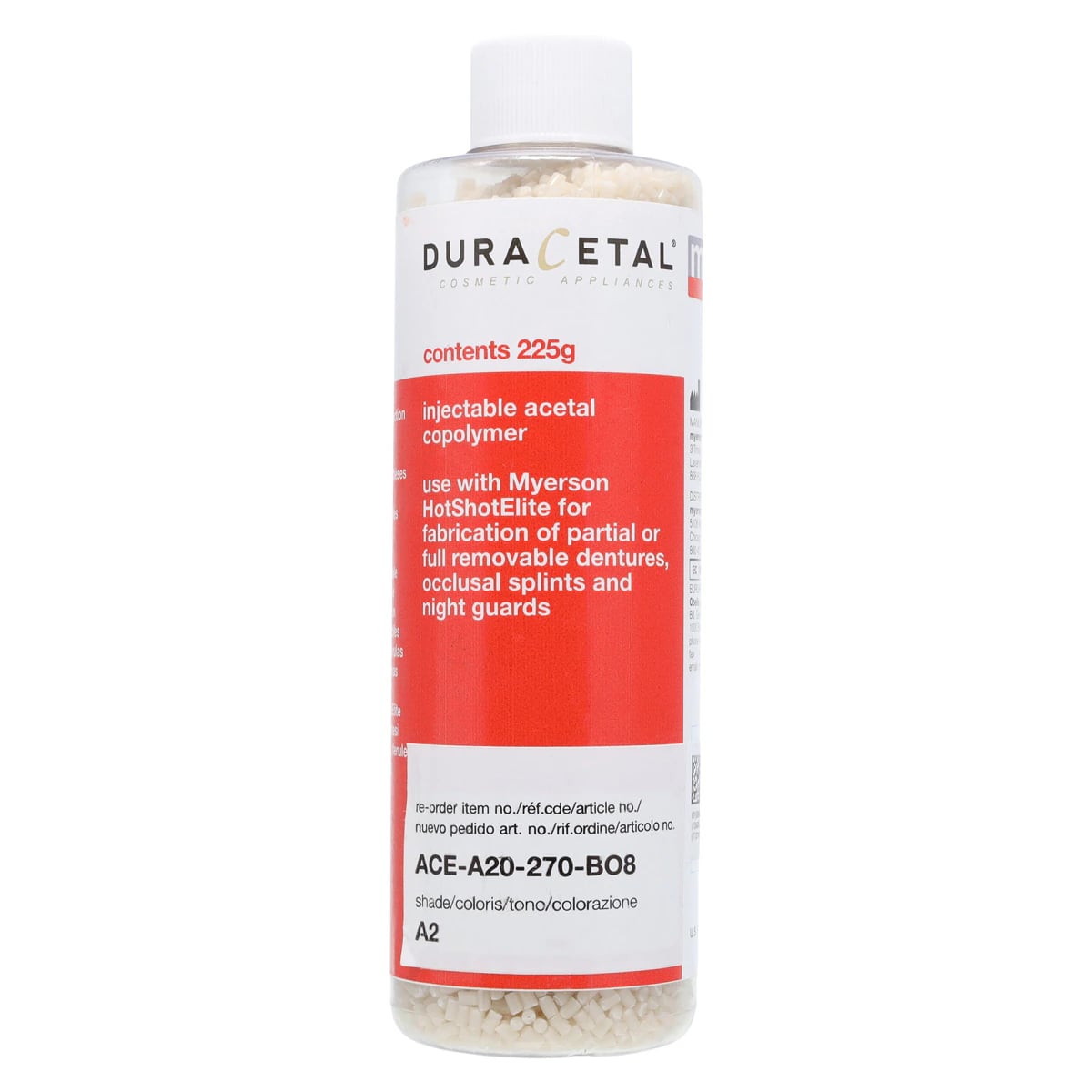DuraCetal Denture Resin A2, 225g/Bottle