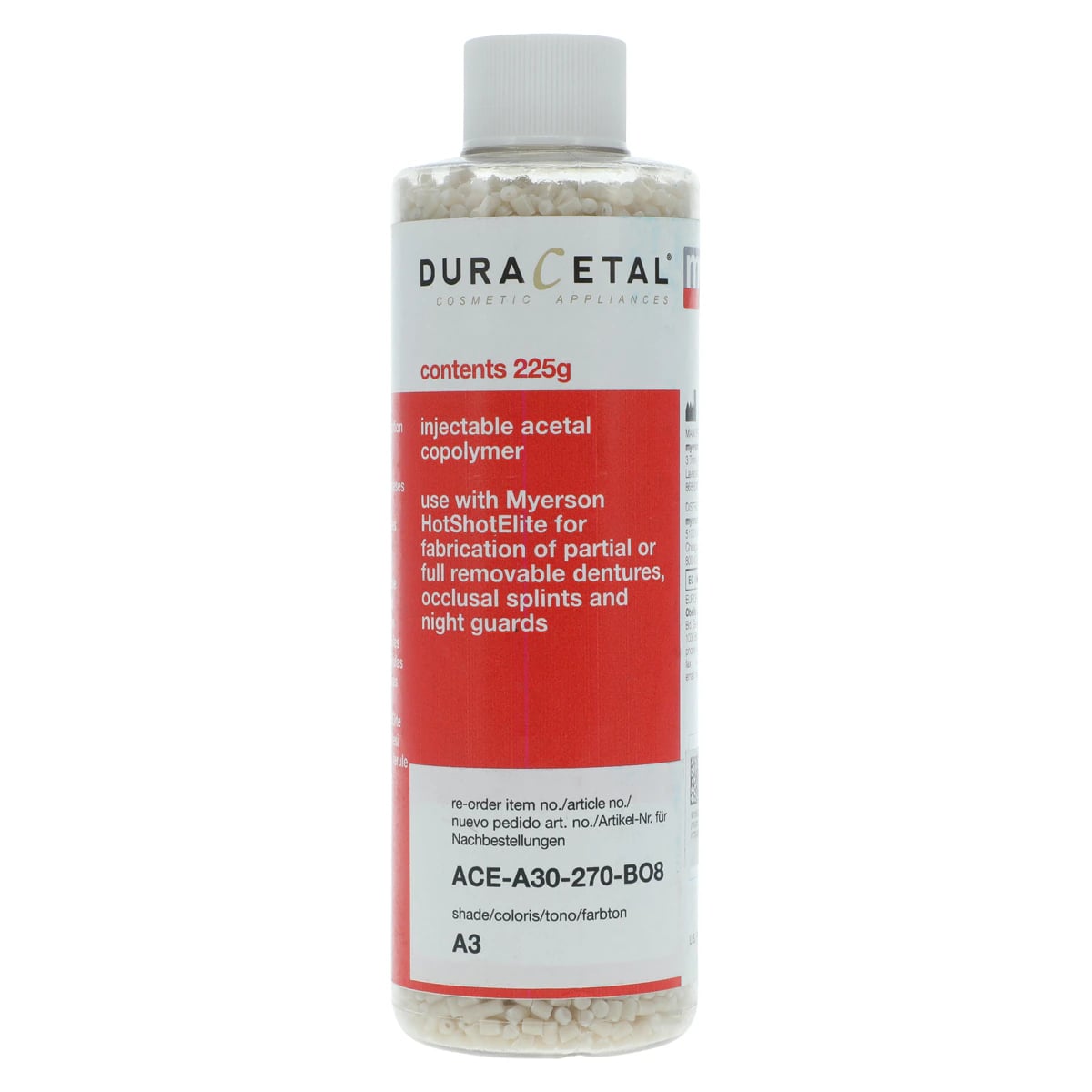 DuraCetal Denture Resin A3, 225g/Bottle