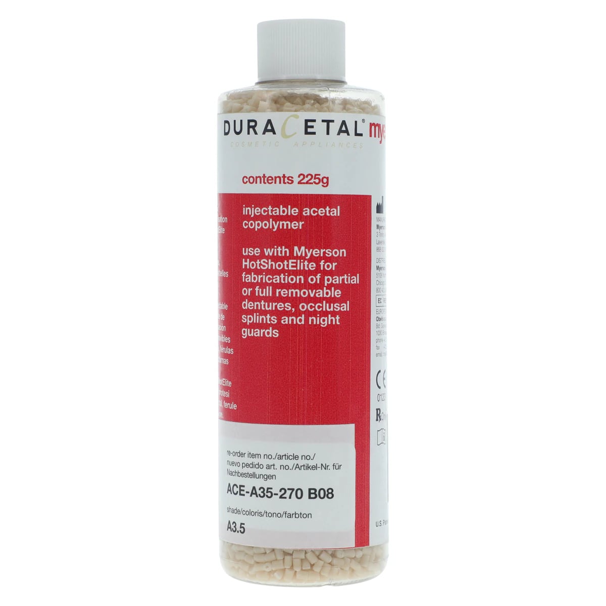 DuraCetal Denture Resin A3.5, 225g/Bottle