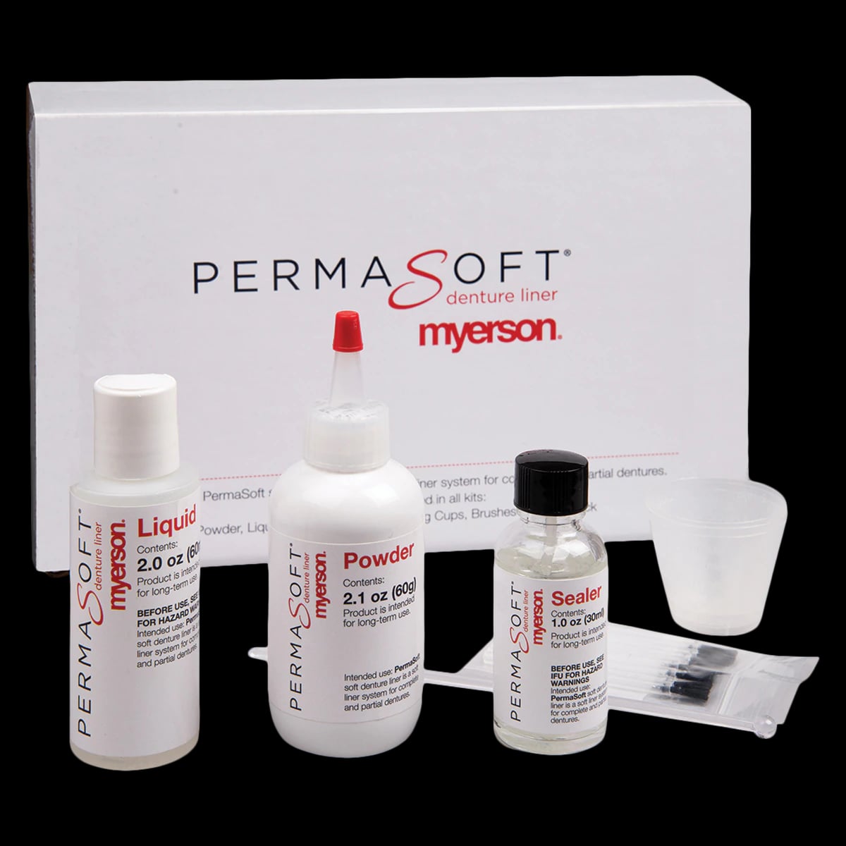 PermaSoft Soft Denture Liner Kit, Clear, 60g, PSKIT-60-CLR