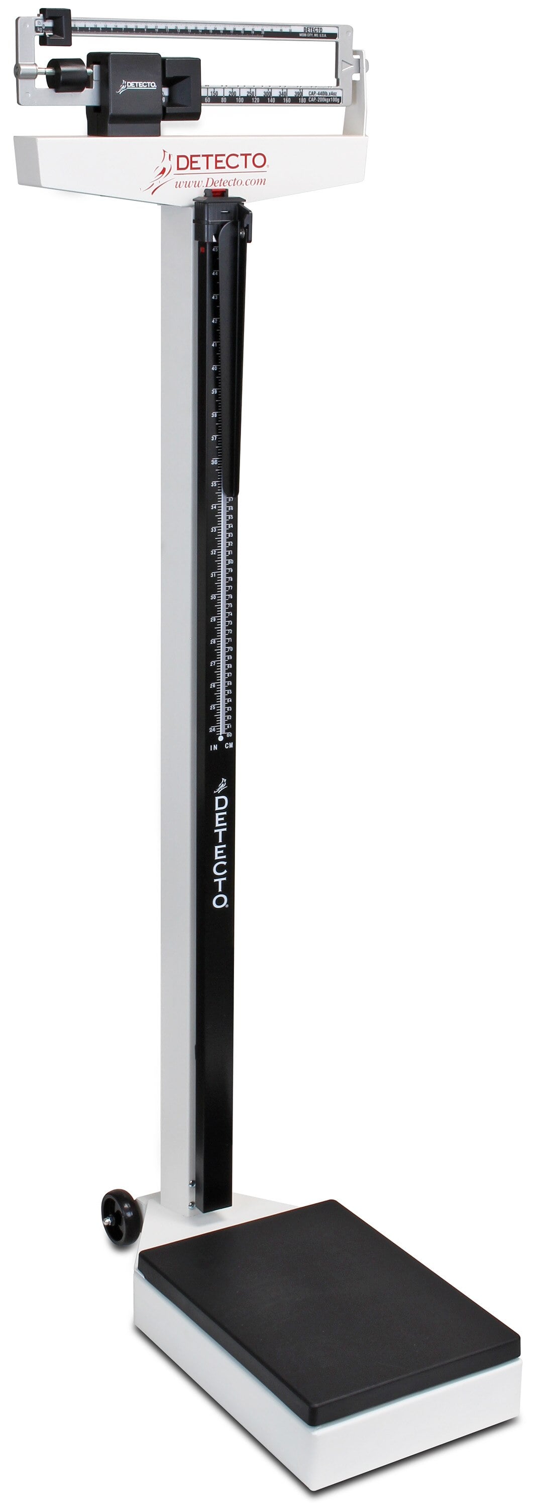Detecto Dual-Reading Physician Scale with Height Rod and Wheels