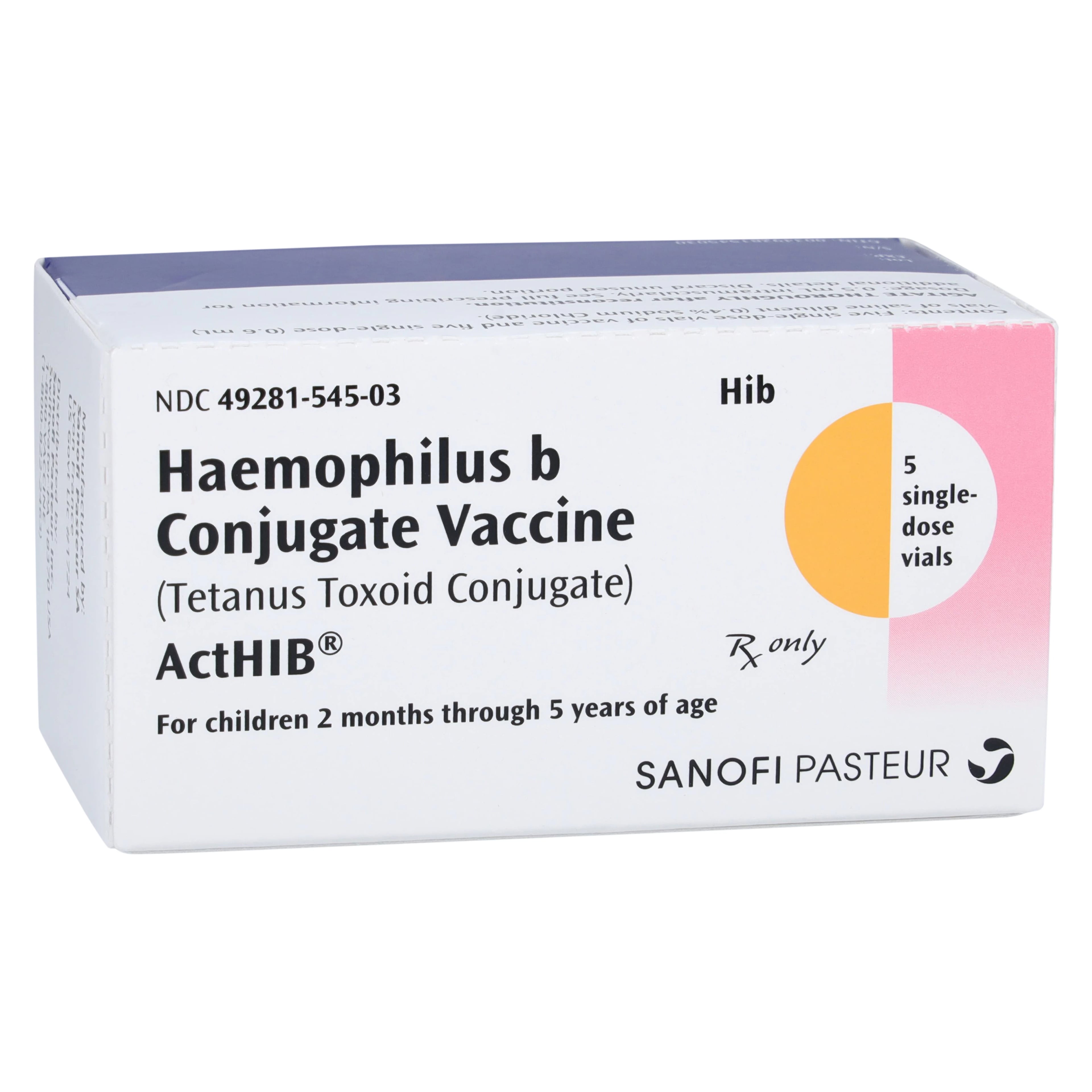 ActHIB Haemophilus b Conjugate Vaccine (Tetanus Toxoid Conjugate), 0.5 mL Single-Dose Vial, 10 mcg, 5/Package