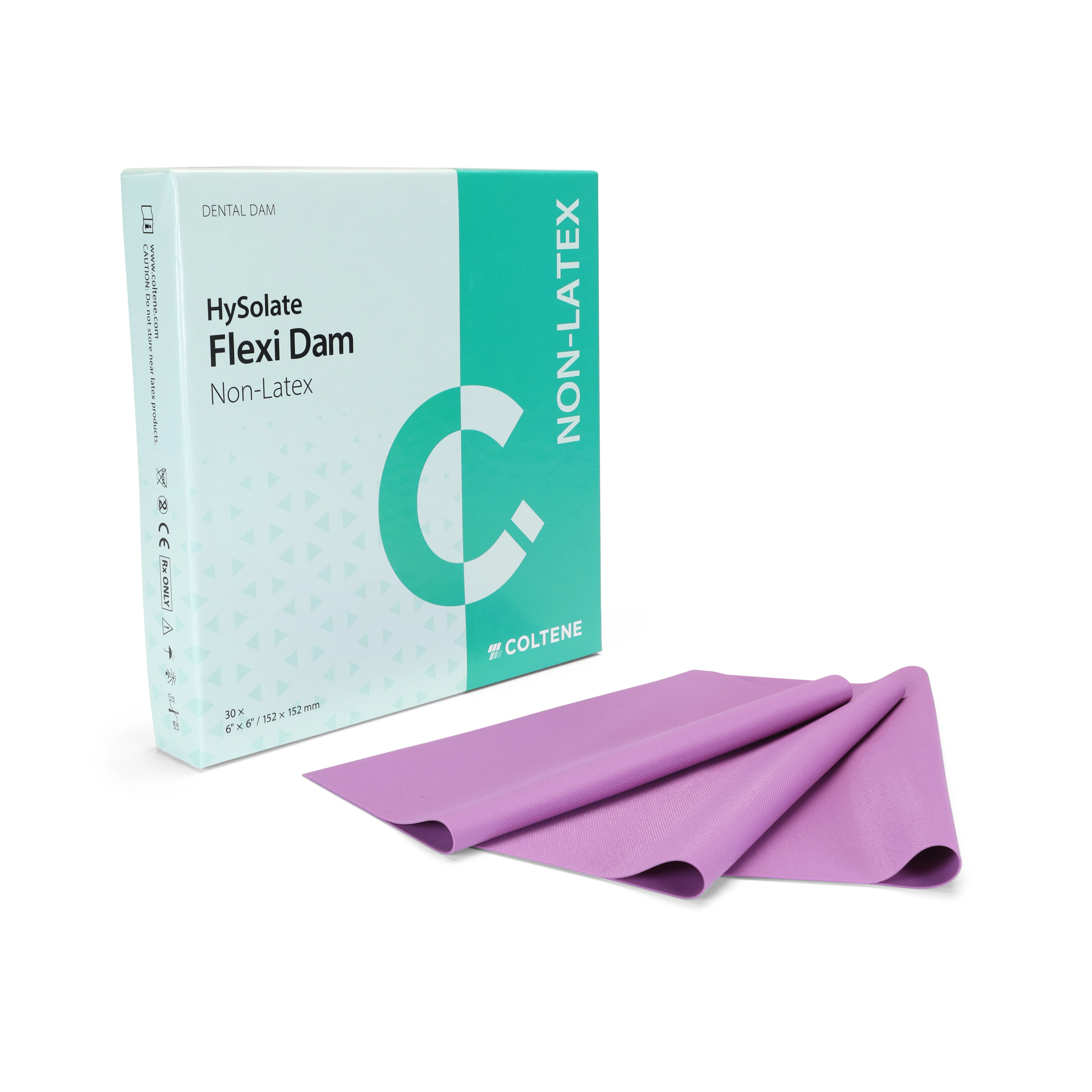 Hygenic Flexi-Dam Non-Latex Dental Dam, 6" x 6", Medium, Purple, 30/Box, H09945