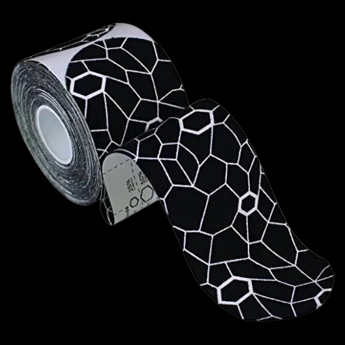 TheraBand K Tape Precut, 98% Cotton/2% Spandex, 2"x10", Black/White, 20/Box