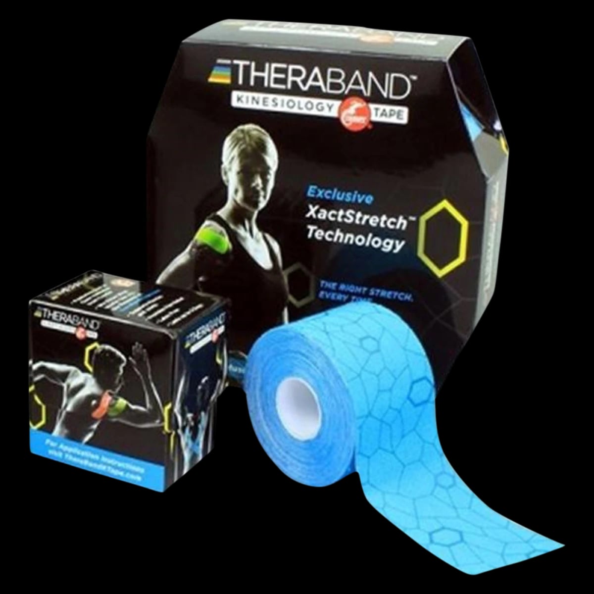 TheraBand K Tape Kinesiology Tape, 98% Cotton/2% Spandex, 2" x 16.4', Blue, 6 Rolls/Box