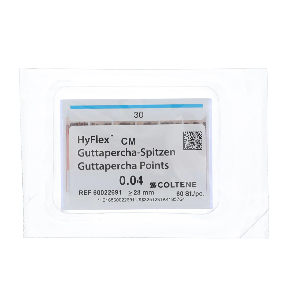 HyFlex CM Gutta Percha Points, .04 Taper, Size #30, Blue, 60/Pk, 60022691