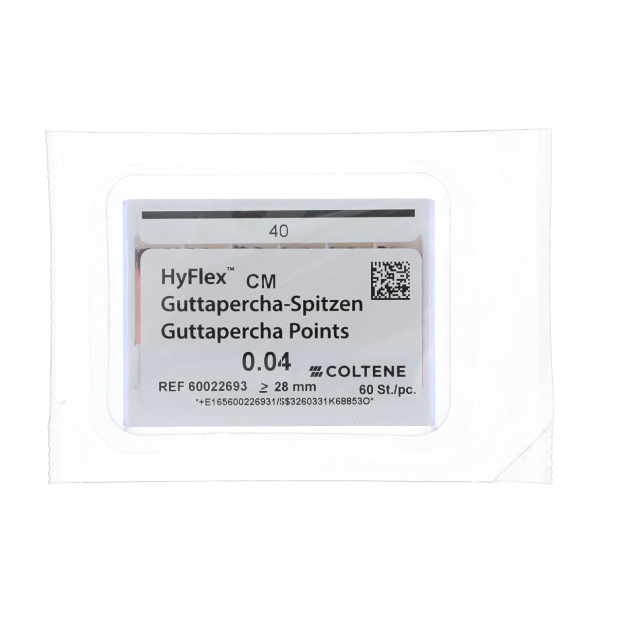 HyFlex CM Gutta-Percha Points, Taper .04, Size #40, Black, 60/Box, 60022693