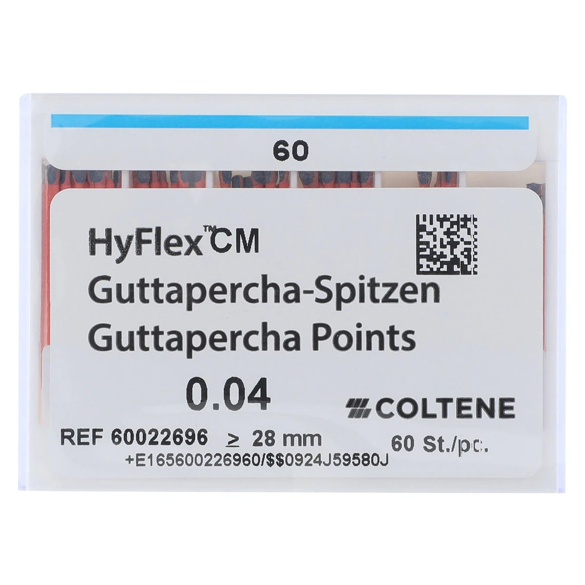 HyFlex CM Gutta Percha Points, .04 Taper, Size #60, Blue, 60/Box, 60022696