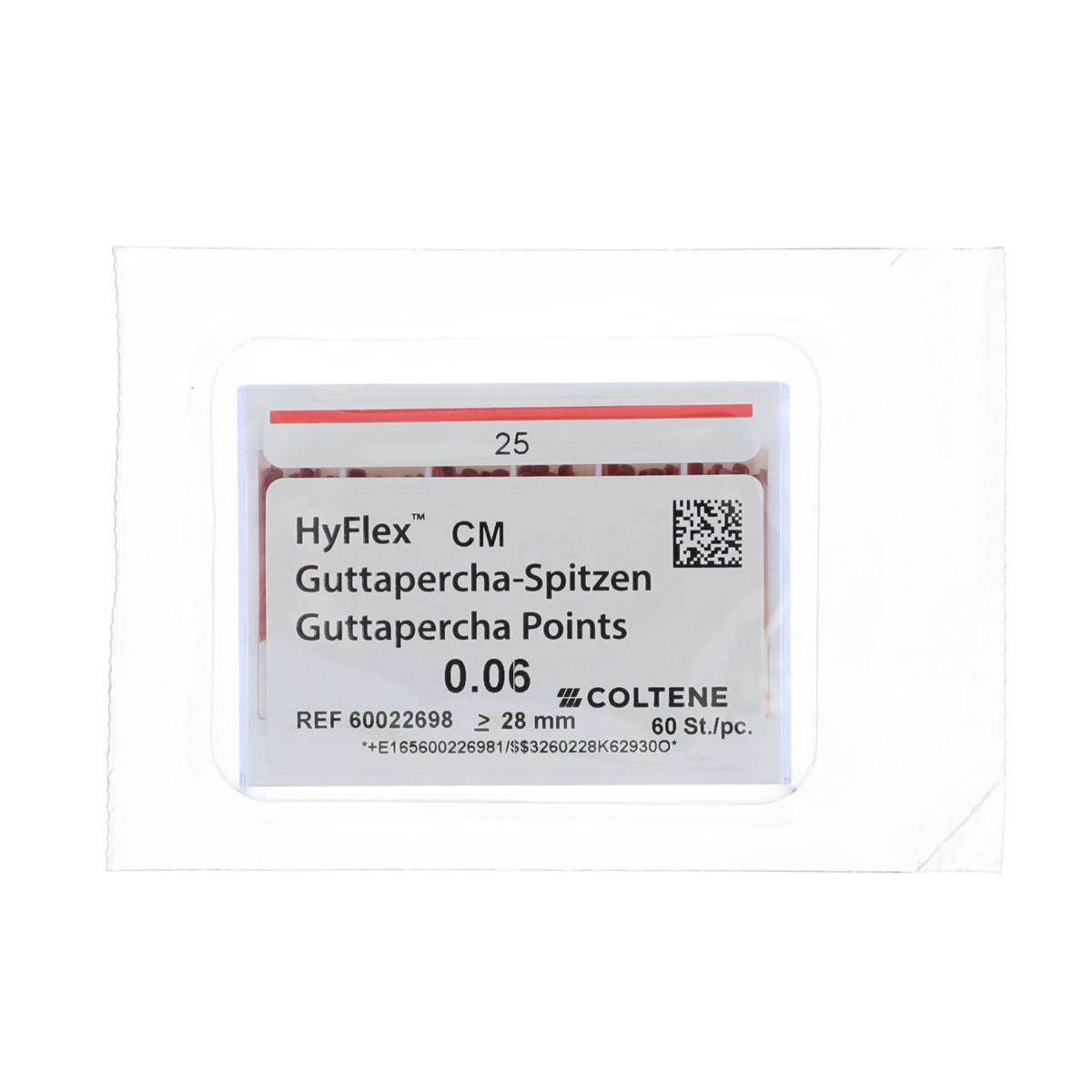 HyFlex CM Gutta-Percha Points, .06 Taper, Size #25, 60/Pk, 60022698