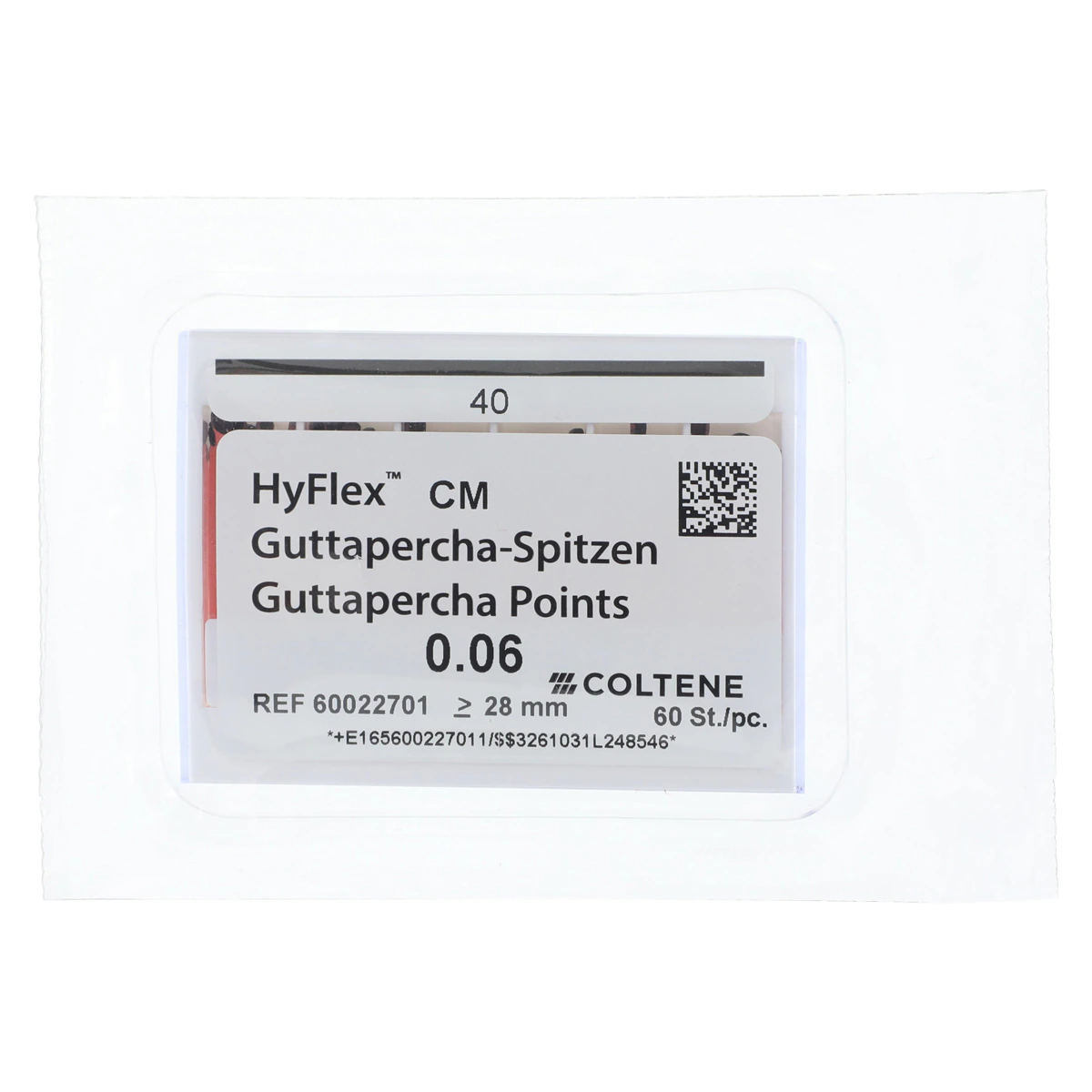 HyFlex CM Gutta-Percha Points, Taper .06, Size #40, Black, 60/Pkg, 60022701