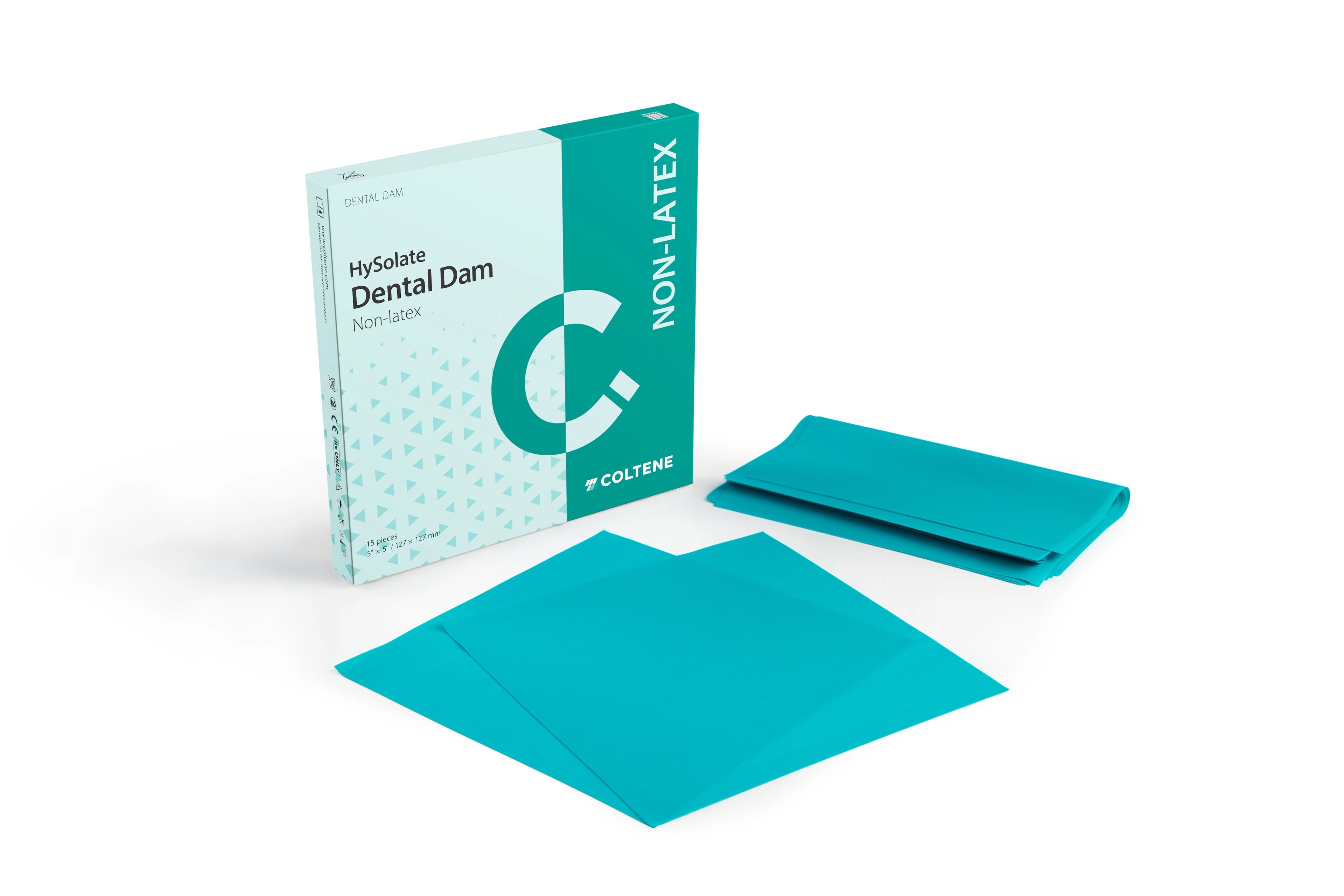 HySolate Non-Latex Dental Dam, 6" x 6", Medium, Green, 15/Box, H09105