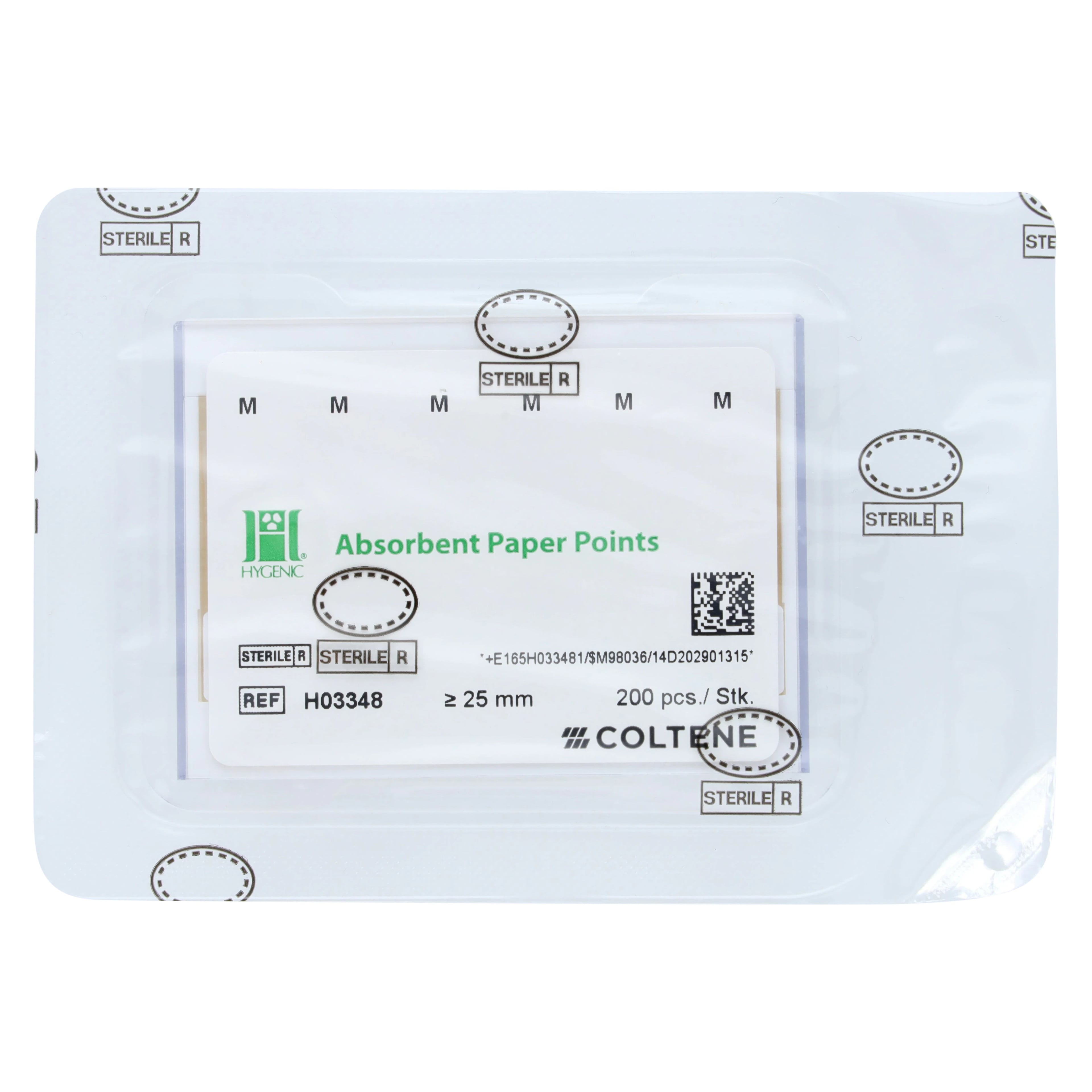 Hygenic Absorbent Paper Points, Medium, White, Sterile, Bulk Package, 200/Box, H03348