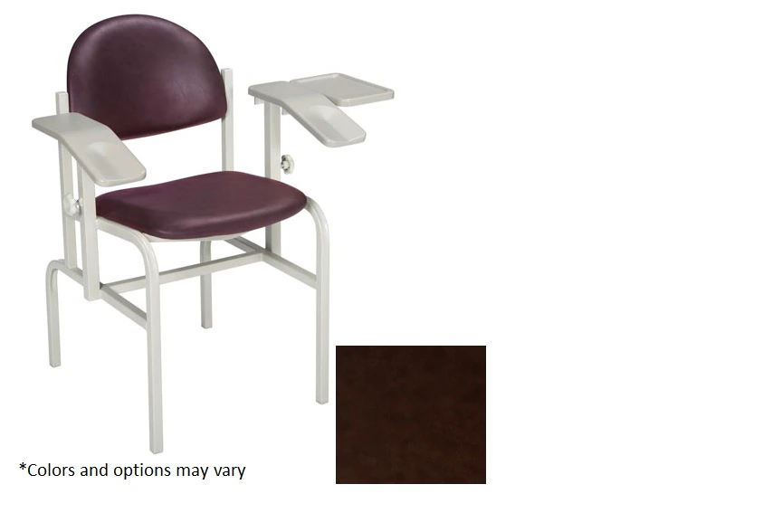 Brewer Blood Draw Chair, Chocolate, Steel Frame, 350 lb Capacity
