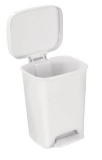 Brewer Step-On Waste Can, Plastic, 32 Qt, Overlapping Lid