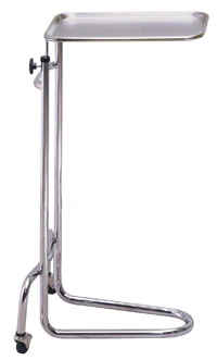 Brewer Mayo Instrument Stand, California Style Base, Chrome-Plated Steel, Removable Stainless Steel Tray, Height 34"-53"
