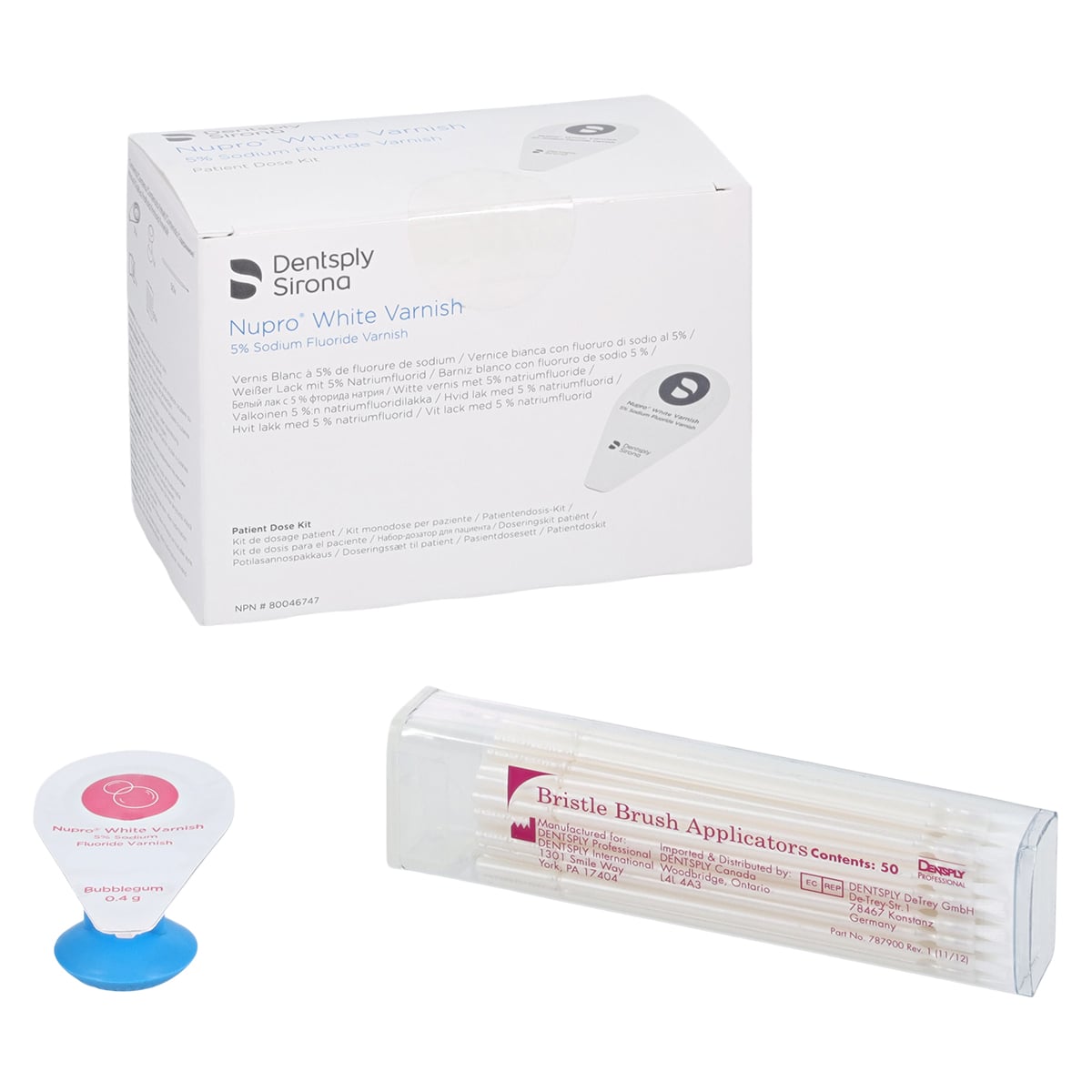 NUPRO 5% Sodium Fluoride White Varnish, Bubblegum, 0.4 g Unit Dose, 50/Box, 130218