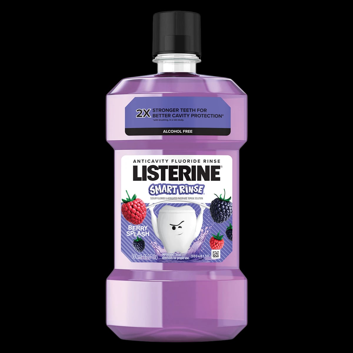 Listerine Smart Rinse Anticavity Mouthwash, Berry Splash, Alcohol Free, 500 mL Bottle, Case of 6