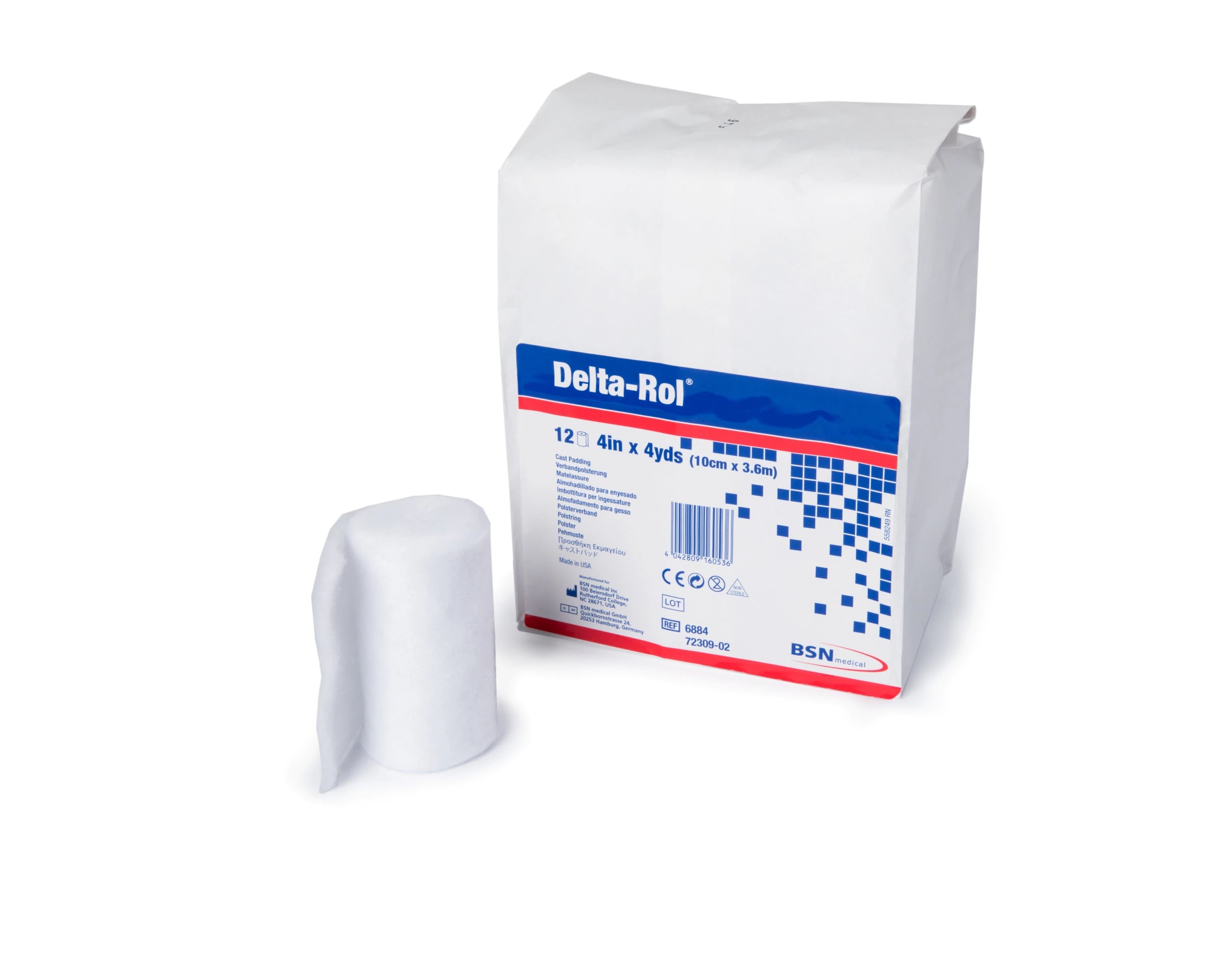 Delta-Rol Cast Padding, White, 2" x 4 yd