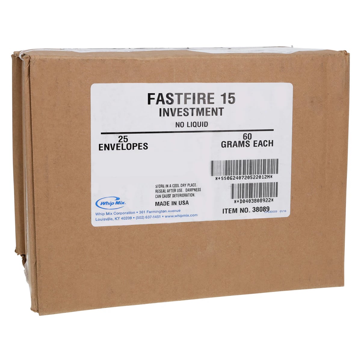 Whip Mix FastFire 15 Casting Investment, No Liquid, 25/60G, #38089