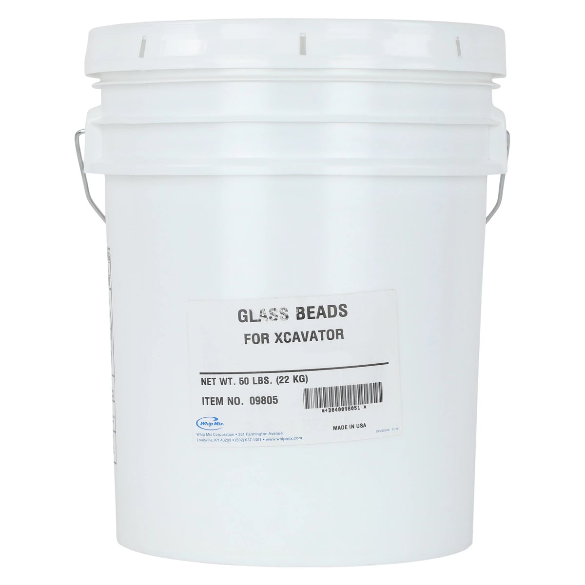Whip Mix Glass Beads, 50 Micron, 50 lb Pail (09805)
