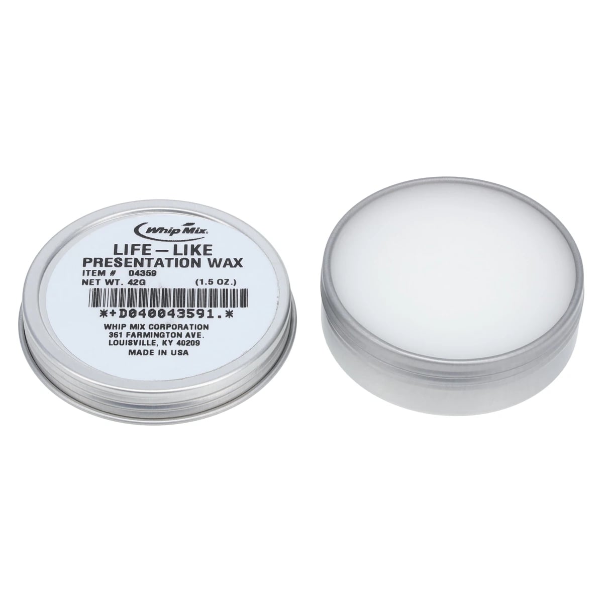 Whip Mix Life-Like Presentation Wax, White, 1.5 oz (42 g) Covered Tin, #04359