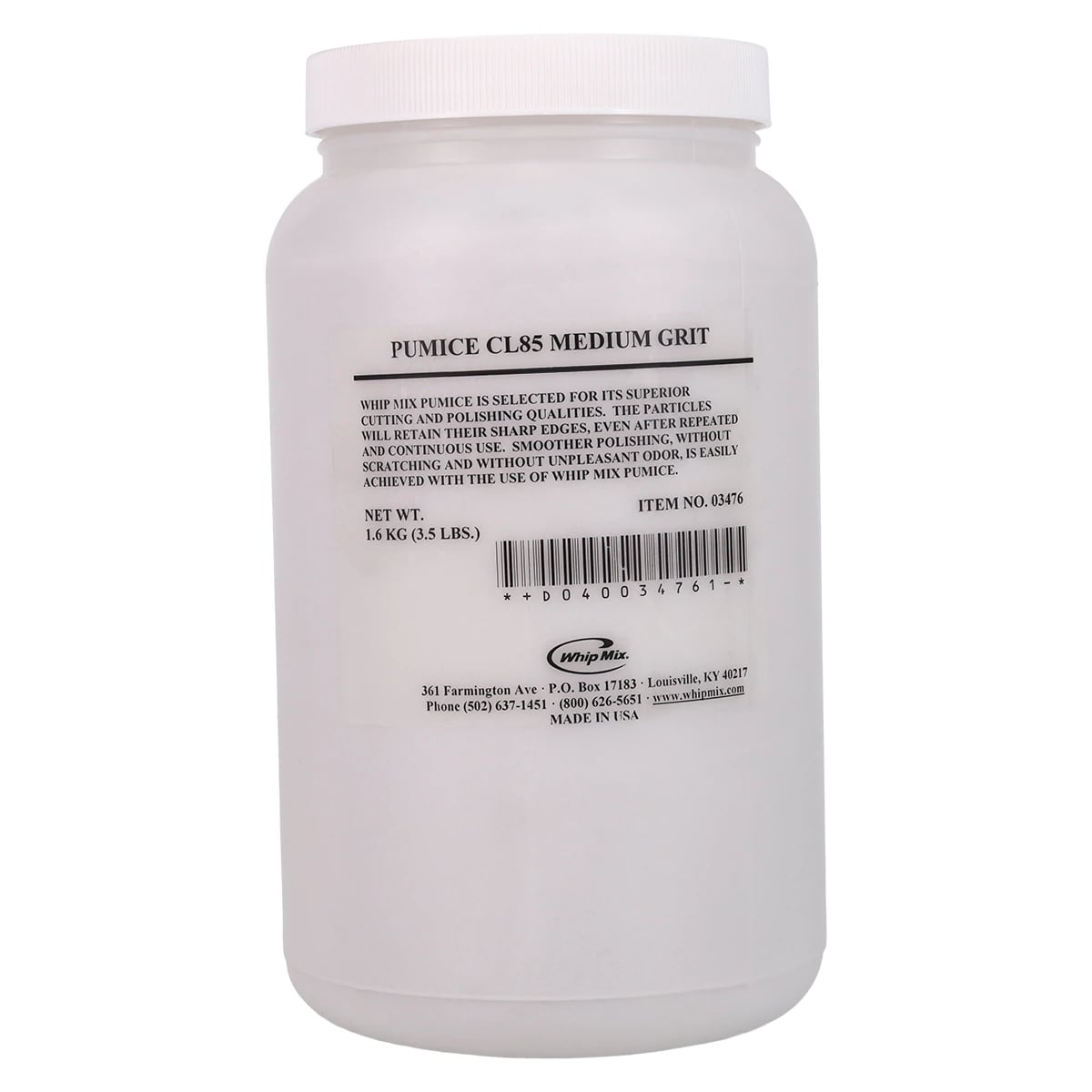 Whip Mix Pumice CL-85 Medium Grit, 3.5 lb Jar, #03476