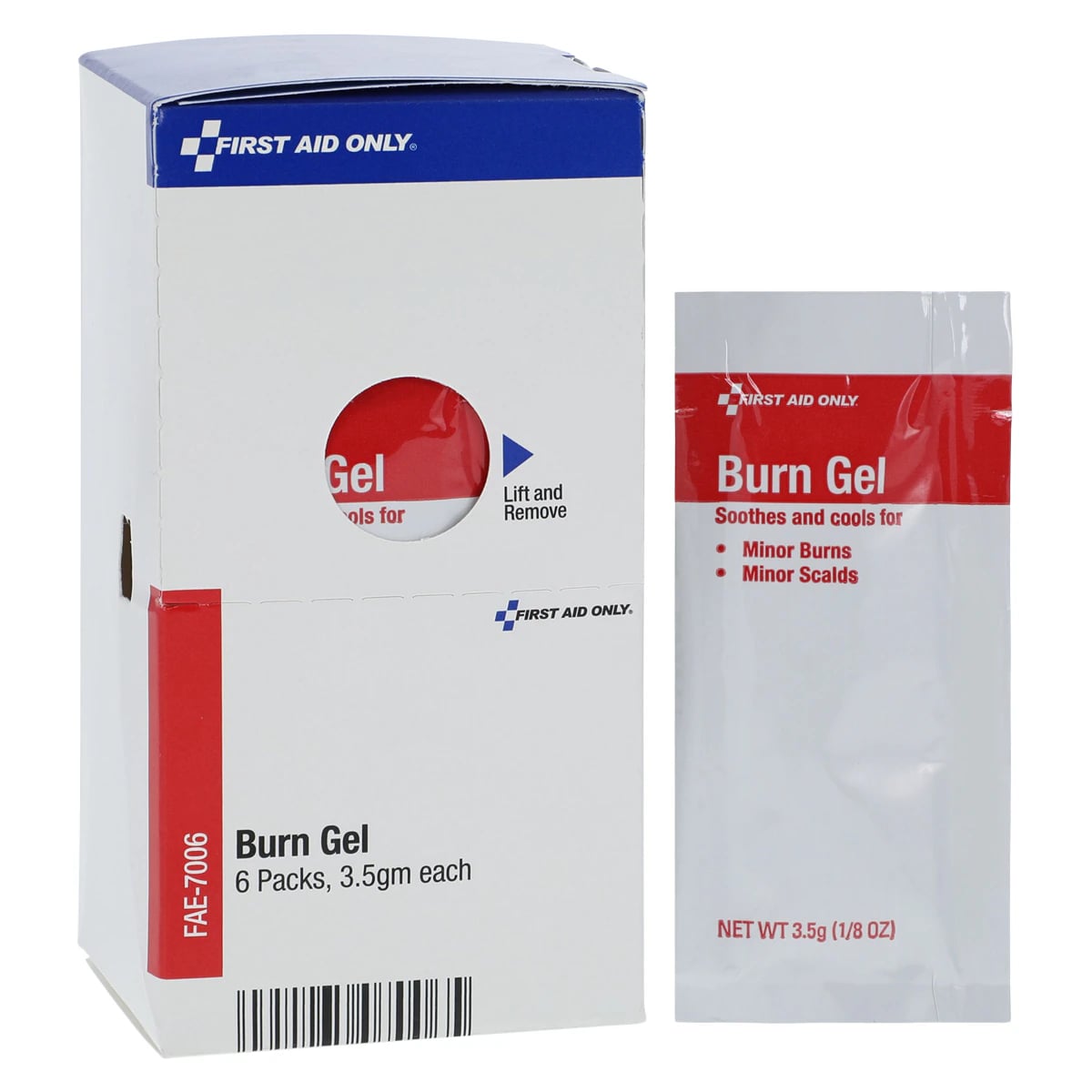 SmartCompliance™ Burn Relief Gel, 3.5 g Foil Packets, 6/Box