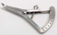 A Titan Instruments Osseous Caliper Short, 30 Degree Angled Tips, 0-40mm, 3.5"